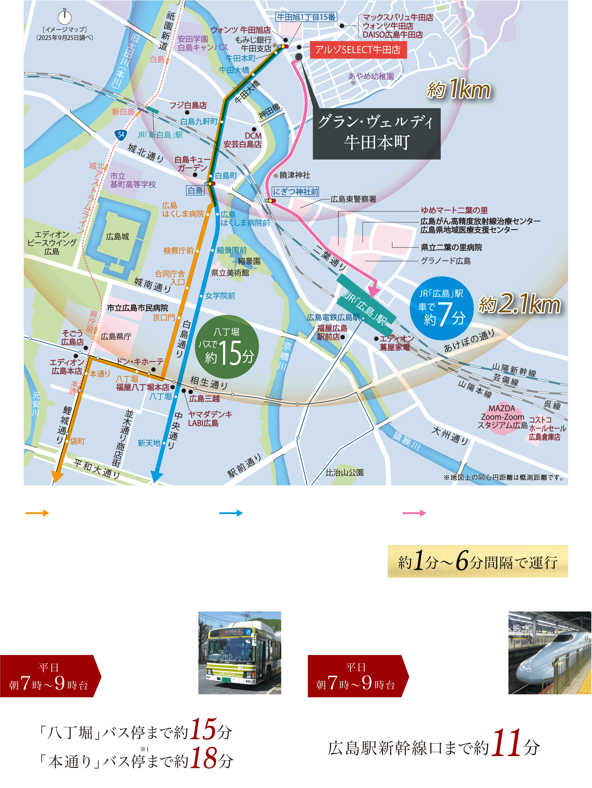 地図とバス便の詳細