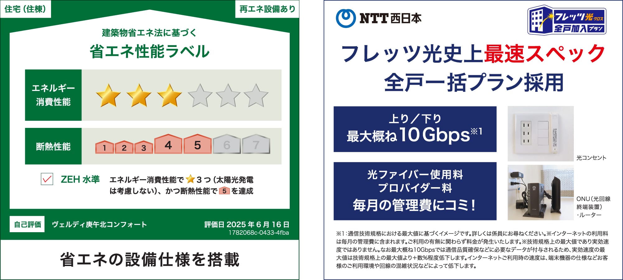 建築物省エネ法に基づく省エネ性能ラベル フレッツ光史上最速スペック全戸一括プラン採用