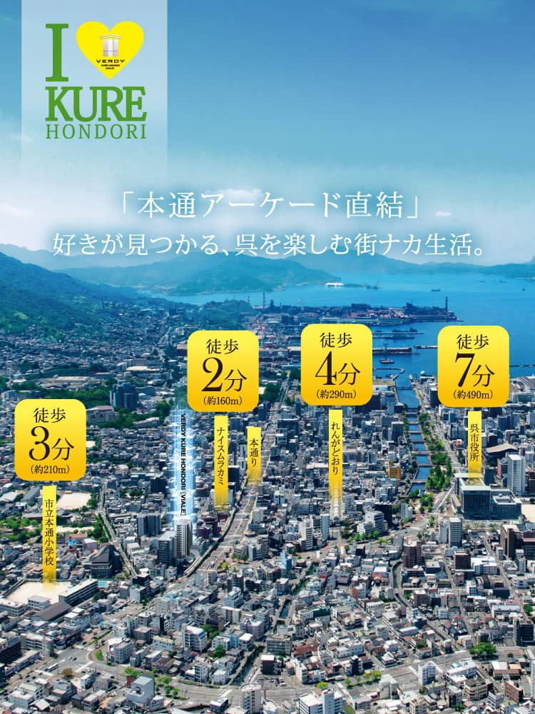 「本通アーケード直結」好きが見つかる、呉を楽しむ街ナカ生活。