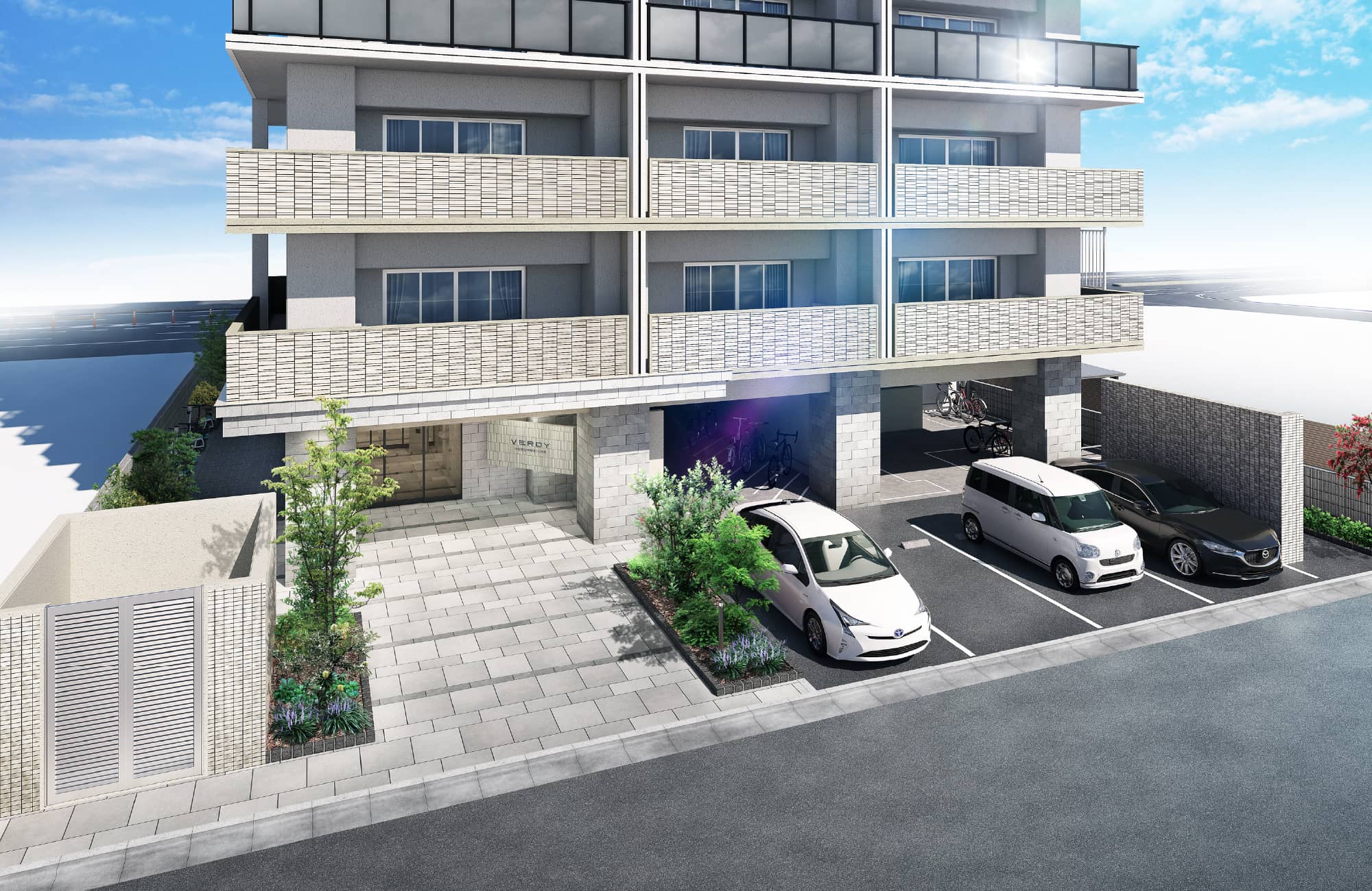 アプローチを飾る木々の緑。心を潤す自然の彩り。