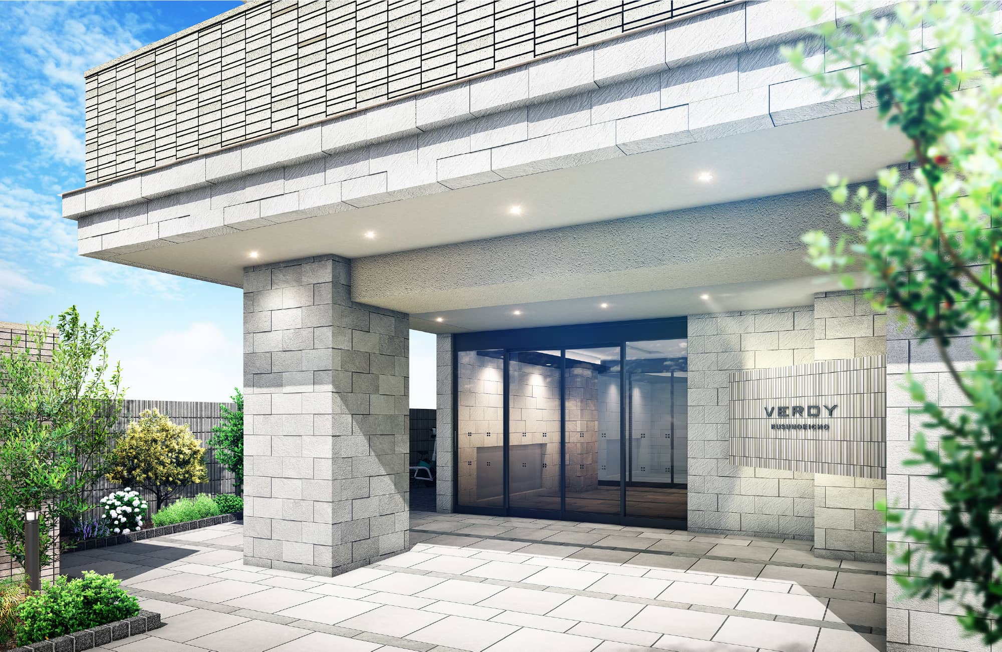 落ち着いた邸宅感を表現した、品格のあるポーチ。