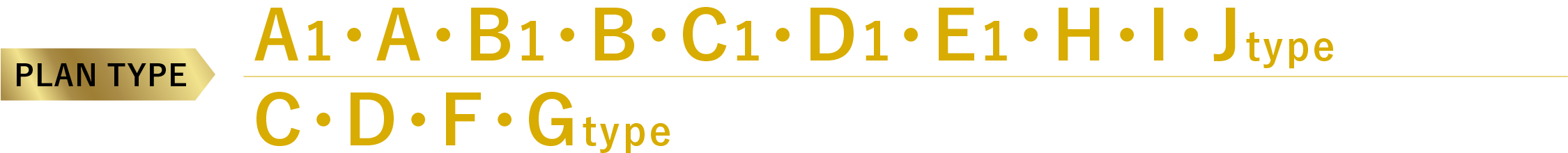 PLAN TYPE A1・A・B1・B・C1・D1・E1・H・I・Jtype完売！CDFGtype残りわずか！