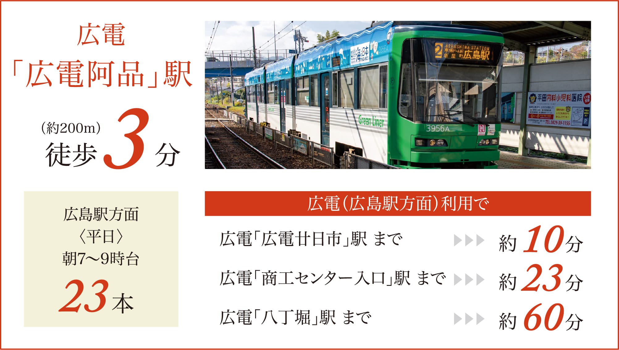 JR「阿品」 駅 徒歩1分