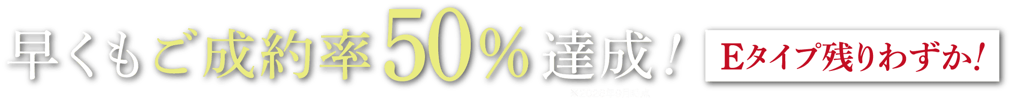 早くもご成約率50%達成！Eタイプ残りわずか！